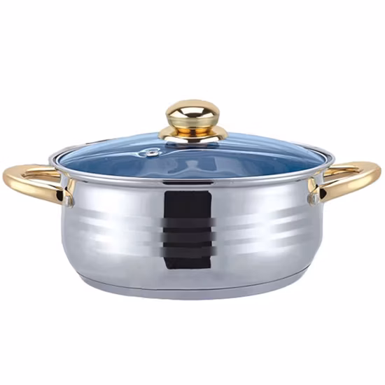Couvercle en verre Ustensiles de cuisine en acier inoxydable Marmite Casserole